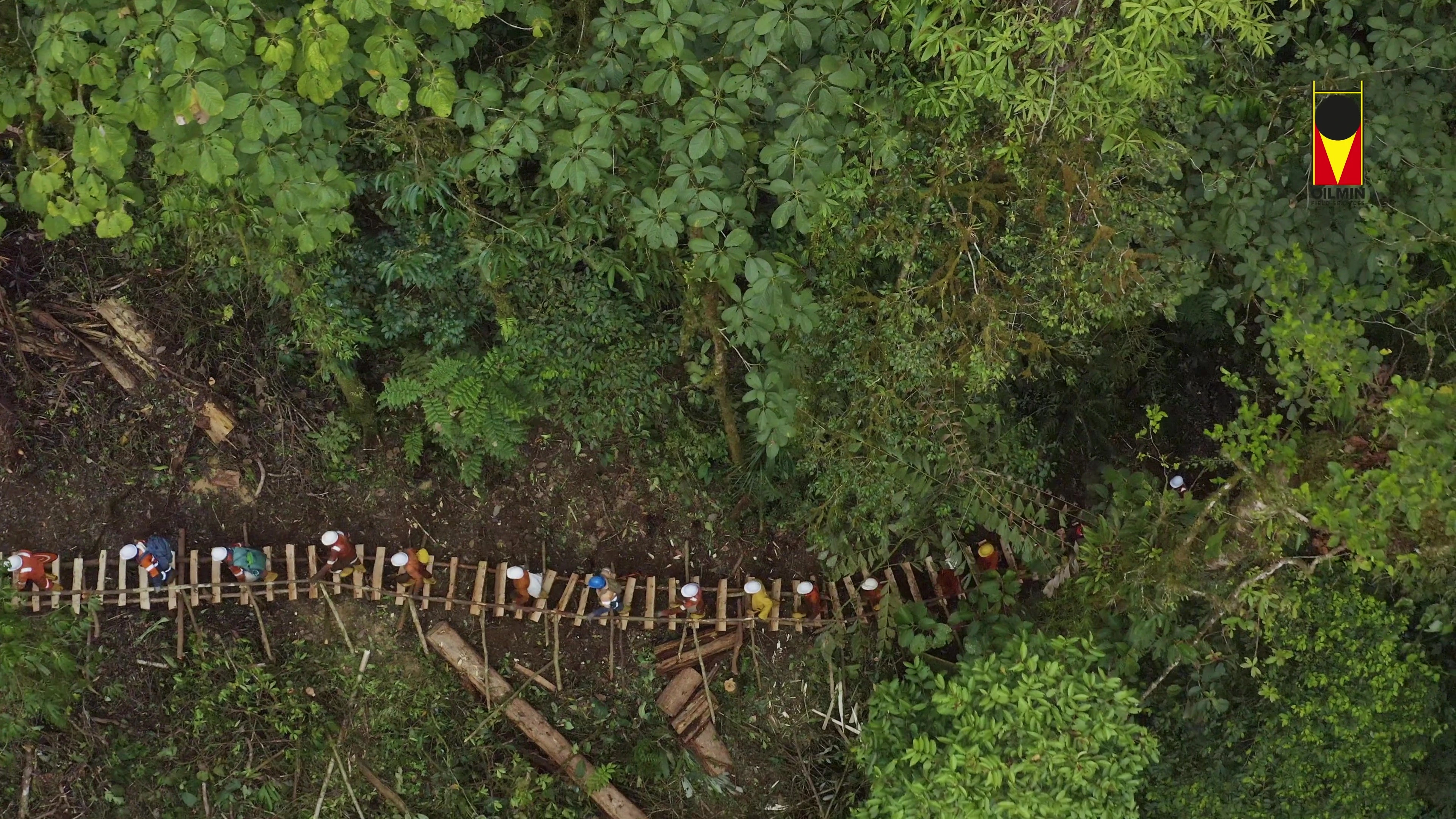 Seismic team setting up equipment